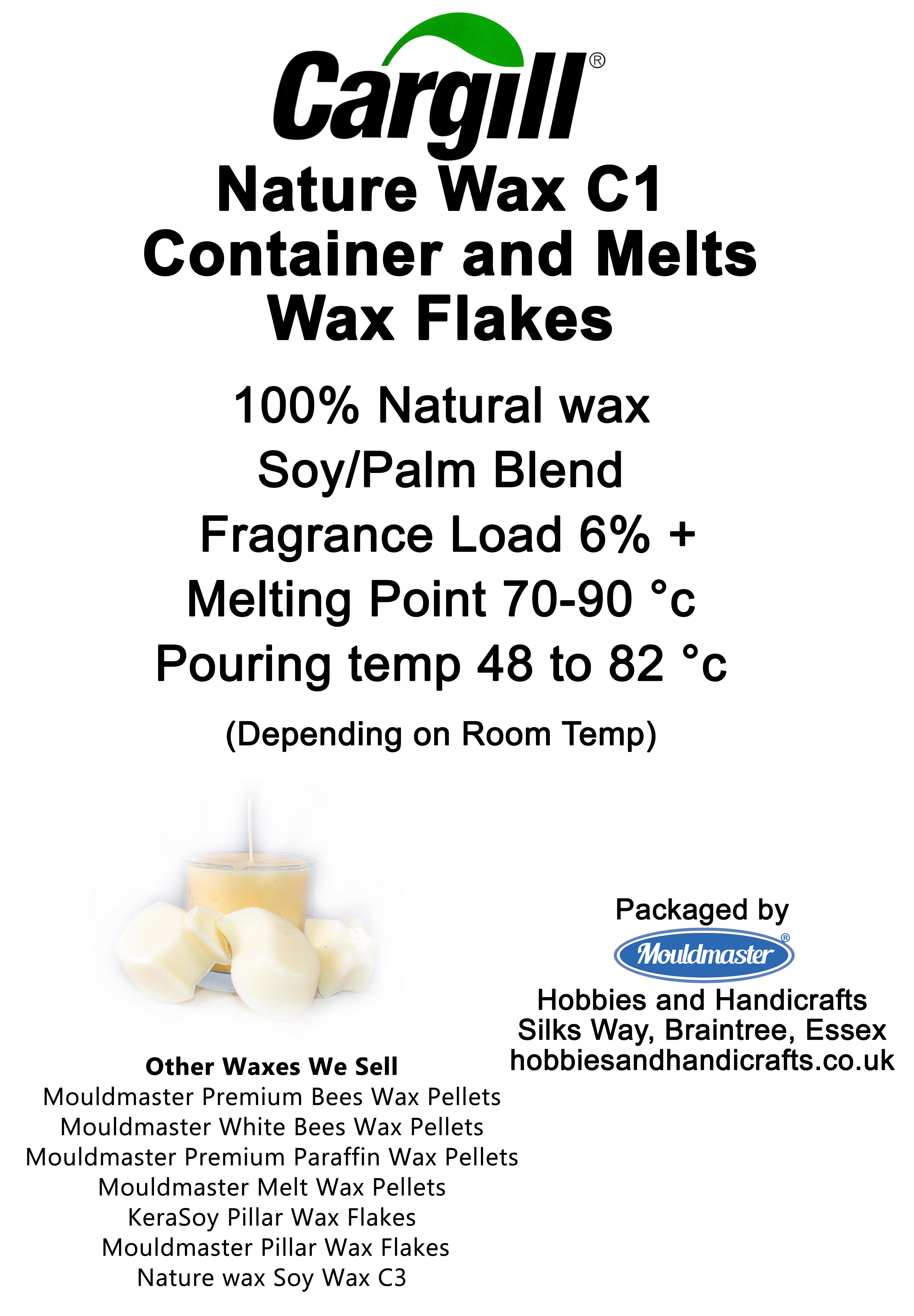 Mouldmaster 750g Nature C1 Container Candle & Melts Soy Wax - Soft Wax Flakes For Candle Making, C102